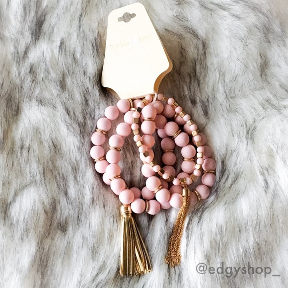 sophia & kate Jewelry - Sophia & Kate | Tassel Bead Bracelet Set